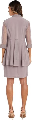 R&M Richards Women's Sheer Knee-Length Shift Dress and Jacket Set in Saudi Arabia