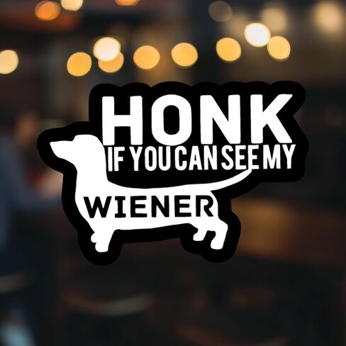 ملصق فينيل مضحك من Dachshund Wiener Dog للسيارات والشاحنات والنوافذ والمصدات وجدران أجهزة الكمبيوتر المحمولة - 5.5 بوصة عند أكبر نقطة - أبيض بدون خلفية - KCD3294 in Kuwait
