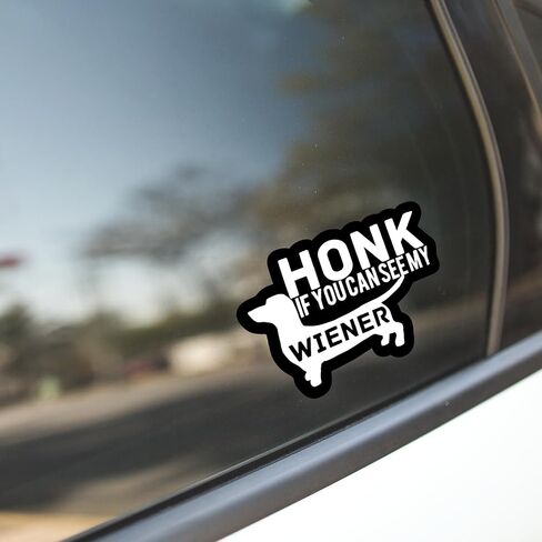 ملصق فينيل مضحك من Dachshund Wiener Dog للسيارات والشاحنات والنوافذ والمصدات وجدران أجهزة الكمبيوتر المحمولة - 5.5 بوصة عند أكبر نقطة - أبيض بدون خلفية - KCD3294 in Kuwait