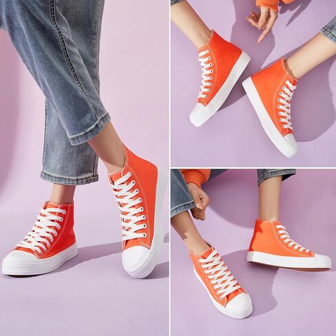 أحذية رياضية عالية الجودة من Witwatia للنساء، أحذية قماشية كاجوال برباط، أحذية تنس مريحة، أحذية مشي كلاسيكية بمقدمة مستديرة in Kuwait