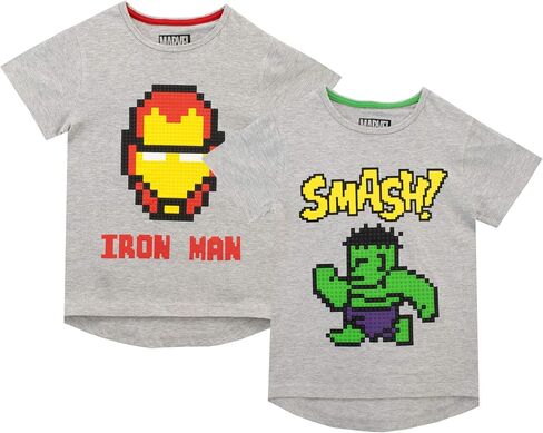 Marvel Boys' Iron Man and Hulk T-Shirt Pack of 2 in Saudi Arabia
