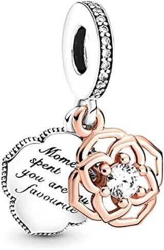 قلادة متدلية بلونين ورديين مطلية بالذهب الوردي عيار 14 قيراط مع زركونيا مكعب للأساور in Kuwait