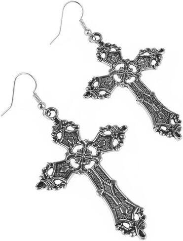 FUTIMELY Gothic Cross Earrings Necklace Jewelry Set Retro Punk Cross Earrings Necklace Dark Gothic Cross Jewelry for Women in Saudi Arabia