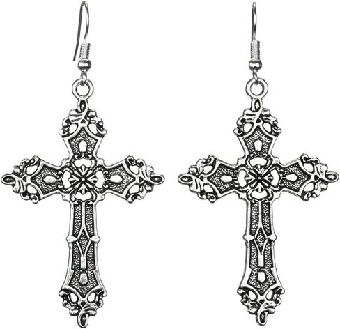 FUTIMELY Gothic Cross Earrings Necklace Jewelry Set Retro Punk Cross Earrings Necklace Dark Gothic Cross Jewelry for Women in Saudi Arabia