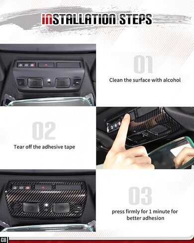 حقيقي ألياف الكربون سقف القراءة ضوء غطاء المصباح صالح لل كورفيت C8 2020-2025 الداخلية لوحة التحكم في الضوء العلوي القراءة غطاء خفيف in Kuwait