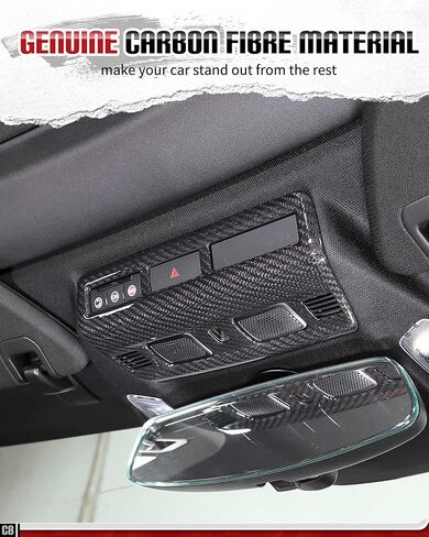 حقيقي ألياف الكربون سقف القراءة ضوء غطاء المصباح صالح لل كورفيت C8 2020-2025 الداخلية لوحة التحكم في الضوء العلوي القراءة غطاء خفيف in Kuwait