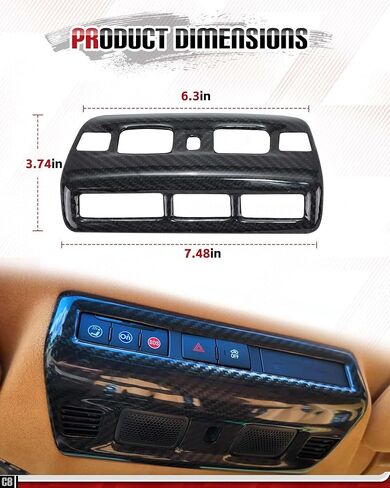 حقيقي ألياف الكربون سقف القراءة ضوء غطاء المصباح صالح لل كورفيت C8 2020-2025 الداخلية لوحة التحكم في الضوء العلوي القراءة غطاء خفيف in Kuwait