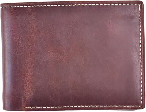 Mens Wallet,Top Grain Leather Wallet for Men,Genuine Leather Wallet, Bifold,Slim Wallet with 12 Card Slots, 1 ID Window, 2 Money Area, 2 Hidden Pocket.(Leather, Black) in Saudi Arabia