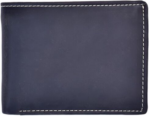 Mens Wallet,Top Grain Leather Wallet for Men,Genuine Leather Wallet, Bifold,Slim Wallet with 12 Card Slots, 1 ID Window, 2 Money Area, 2 Hidden Pocket.(Leather, Black) in Saudi Arabia