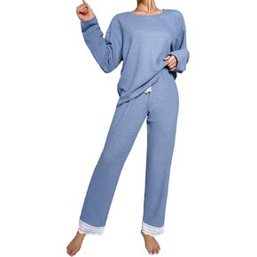 Womens Pajamas 2 Piece Comfy Lace Pj Set Sleepwear Soft Loungewear Pajama Set for Women