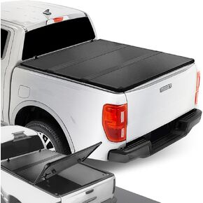 DNA MOTORING New Upgrade Truck Bed Top Hard Solid Tri-Fold Tonneau Cover Compatible with 19-23 Ford Ranger 5' Bed, TTC-HARD-090