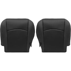 SecosAutoparts Driver and Passenger Bottom Replacement Perforated Leather Seat Cover Black Compatible with Dodge Ram 2500 3500 4500 5500 Laramie Sport SLT 2009 2010 2011 2012