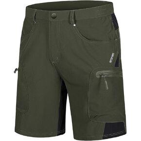 TACVASEN Men's Hiking Cargo Shorts 10" with Zipper Pockets Men's Shorts Casual Stretch Waist Golf Shorts Outdoor Summer
