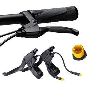 E-Mangue Electric Bike Brake Levers, 2Pcs Brake Levers Handle Bar Grips for E-Bike 12.6 Inch Wire & Waterproof Interface, Compatible for BAFANG BBS01B BBS02B BBSHD Mid Drive Motor