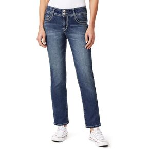WallFlower Women's Luscious Curvy Straight 29" Mid-Rise Insta Stretch Juniors Jeans