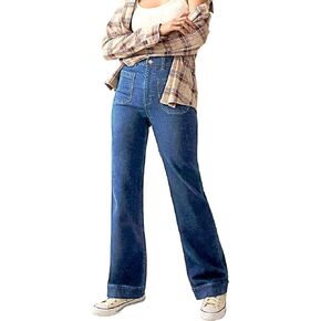 Women's High Waisted Straight Leg Jeans Stretchy Wide Leg Denim Pants with Front Pockets 2024 Trendy