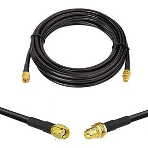 10m 33ft RP-SMA Coaxial Extension Cable RP Male to RP Female Connector RG58 Cable for Wireless LAN Router Bridge & Cellular Antenna, 2Pack