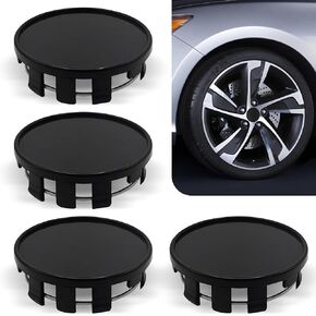4 PCS Car Wheel Hub Center Cover, 2.1"/54mm OD 1.9"/50mm ID Modified ABS Anti-Rust Wheel Cover, Close Fitting Snap-on Steel Ring Cover, Universal for Cars Trucks Tire Accessories (Silver)