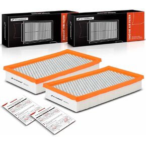 A-Premium 2-PC Engine Air Filter Compatible with Ford E-350/E-350 Club Wagon 2003, E-350 Econoline 1995-2002, E-450/E-550 Super Duty 2003, Econoline Super Duty 1996-1999, 7.3L, Replace# 377129620