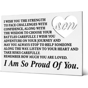 Son Gifts From Mom Dad, Son Engraved Wallet Insert Card, Best Birthday Gift for Son, Son Gift for Graduation Christmas