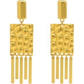 Noonsial Hammered Dangle Earrings | Large Tassels Textured Drop Earrings in Gold，Hypoallergenic Handmade Earrings Fashion Trendy，Earrings for Women