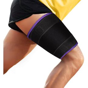supregear Thigh Brace Support, Adjustable Hamstring Quad Compression Sleeve, Neoprene Thigh Wrap Upper Leg Compression Sleeve Leg Slimmer for Women Men, Great for Muscle Injury Strain Recovery, Black in Kuwait