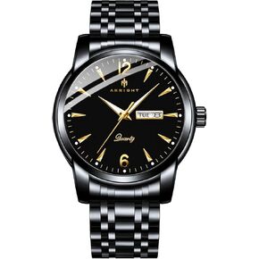 Men Watches, Stainless Steel Watches for Men Waterproof Business Chronograph Quartz Analog Cheap Men's Wrist Watch, Minimalist Dress Watch