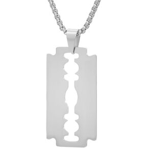 Hip Hop Jewelry Stainless Steel Razor Blade Pendant Necklace