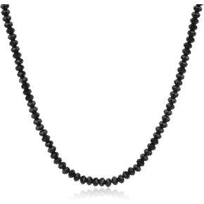 GAVU Men's Crystal Beaded Necklace, Brown Tiger Eye Necklace Black Onyx Necklace for Men