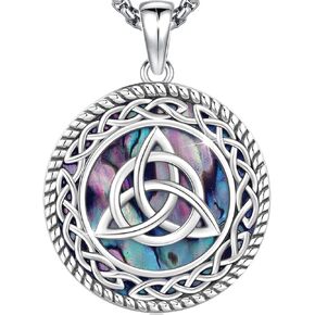 Celtic Knot Compass Pendant Necklace for Women Men, 925 Sterling Silver Charm Compass Necklace Christmas Gifts for Wife Birthday Gifts Graduation Travel Jewelry Gift