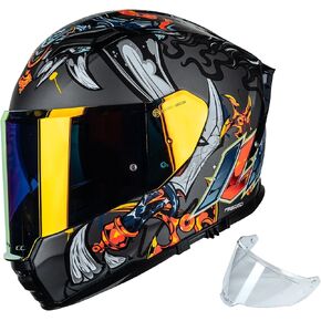 ILM ECE DOT Fiberglass Full Face Motorcycle Helmet Lightweight for Men Women Dual Visor Racing Cascos para Motos Model MF522P