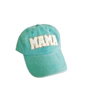 قبعة بيسبول نسائية - قبعة Mama Chenille Patch للنساء (نبيذ)