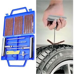 22PCS Tire Repair Kit, Heavy Duty Tire Plug Kit, Tire Patch Repair Tools, Fix Punctures and Plug Flat Tire Repair Set for Car Motorcycle Truck RV SUV Trailer