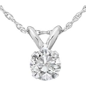 Pompeii3 14k White or Yellow Gold 1/2 Ct Round-Cut Diamond Pendant Women's Solid 14k Gold 18" Chain Necklace Lab Grown