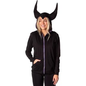 Disney Juniors' Villains Maleficent Costume Hoodie Zipper Pocket Jacket