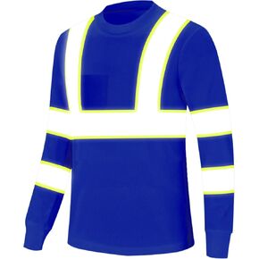 W&H Safety T Shirt Reflective High Visibility Hi Vis Long Sleeve T Shirt Pink Yellow Blue S-3XL