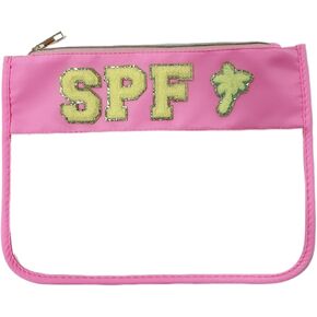 Dance Recital Gifts Clear Makeup Letter Bag Dance Teacher Appreciation Gifts Dance Makeup Bag Chenille Letter Patch Cosmetic Bag Toiletry Zipper Pouch for Women Girls(Dance-black)