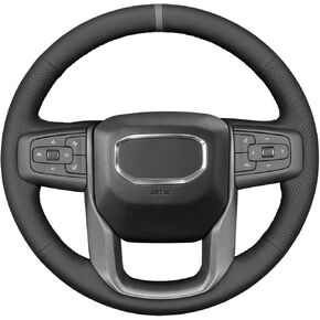 MEWANT Steering Wheel Cover for GMC Sierra 1500 / Sierra 1500 Limited/Sierra 2500 / Sierra 3500/ Yukon (XL) Hand-Stitched Car Wheel Steering Wrap
