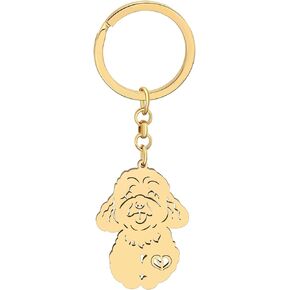 Stainless Steel Pug Dog Keychain Chihuahua Labrador Corgi Puppy Key Ring Charms Pets Gifts for Women Girls Dog Lovers