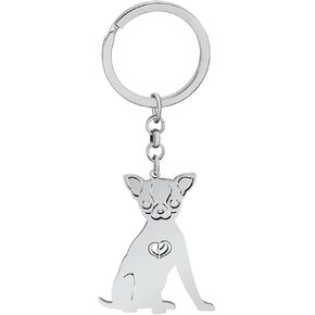 Stainless Steel Pug Dog Keychain Chihuahua Labrador Corgi Puppy Key Ring Charms Pets Gifts for Women Girls Dog Lovers in Kuwait