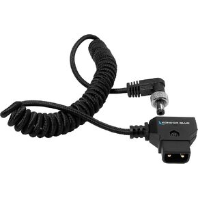 KONDOR BLUE Coiled D-Tap to Locking DC 2.1mm Right Angle Cable