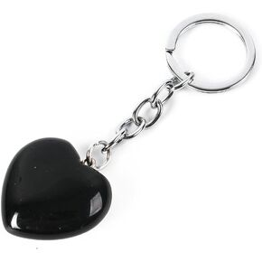 YGLINE Natural Heart Love Crystal Stone Keychain