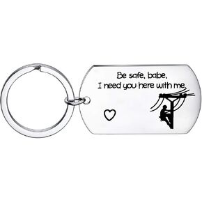 YEEQIN Lineman Prayer Gifts Dog Tag Gift from Wife Pendant Keyring Be Safe Key Chain For Lineworker