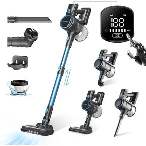 Cordless Vacuum Cleaner, 400W/33kPa Lightweight Stick Vacuum with Smart Sensor, Tangle-Free Floor Brush, 50Mins Runtime, Household Vacuum for Carpet/Pet Hair/Hard Floor-C3