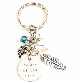 SPPRANDOM Aeiniwer Colors of the Wind Pocahontas Accessories Silver Charm Keychain Gift for a Courageous Princess | Merchandise for Women
