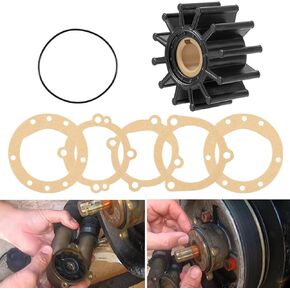 18838-0001 Inboard Water Pump Impeller Kit 12 Blade Replacement for Sherwood 09959K Johnson 09-701B-1 Jabsco 18838-0001 Volvo Penta 835512-5 3854286 Onan 132-0317 Pleasurecraft RP061015