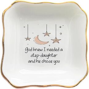Ceramic Jewelry Dish, Ring Trinket Dish, Personalized Gift for Bonus Daughter, Step Daughter Gifts from Stepmom, Daughter Birthday Gift from Mom, Graduation Gift for Daughter