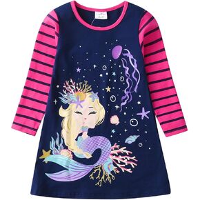 DXTON Girls Dresses Winter Long Sleeve Toddler Dresses LH2881