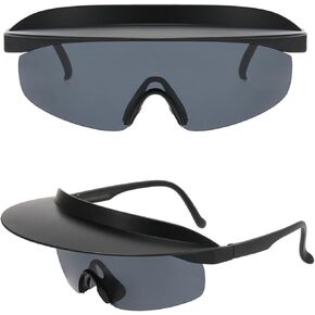 Visor Sunglasses Black Grey Film