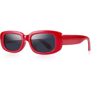 Rectangle Sunglasses for Women Retro Driving Glasses 90‘s Vintage Fashion Narrow Square Frame UV400 Protection